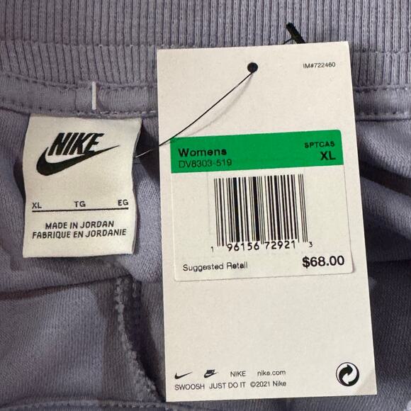 Nike X-Large Sportswear Shorts Loose Fit Hi-Rise Pull-On Stretch Pockets Purple - Picture 5 of 6